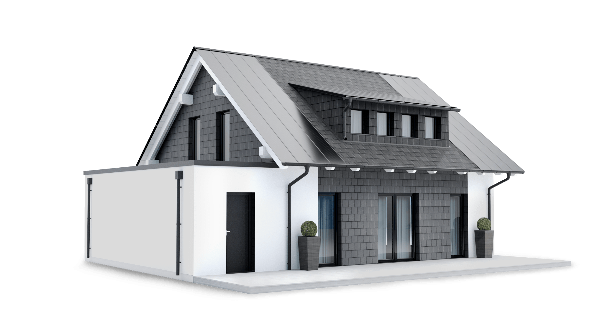3D Haus mit Dach- und Fassaden - Lösungen - Systeme